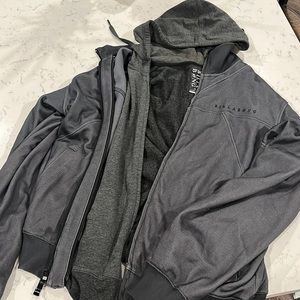 Jacket and zip hoody combo. Billabong. Mens M. Comfy. Pop opener zipper.